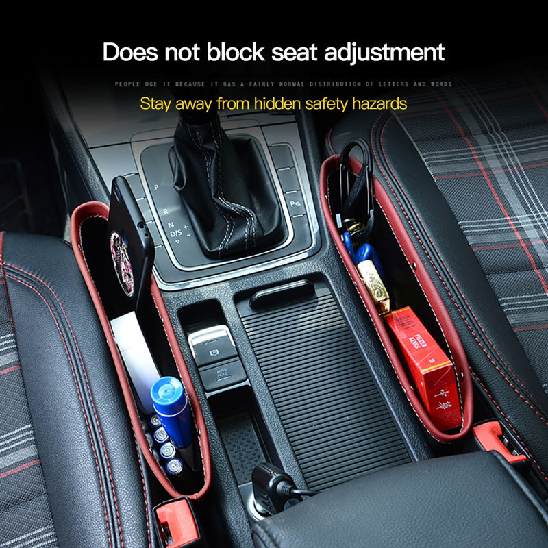 Car Seat Slit Gap Organizer Storage Pocket Multifunction Driver Seat Catcher Cup key phone Holder Car bag  PU Leather