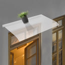 0.14in Thick Solid Curved Transparent Window Sunshade, Soundproof Outdoor Integrated Structure Canopy for Corridors and Terraces