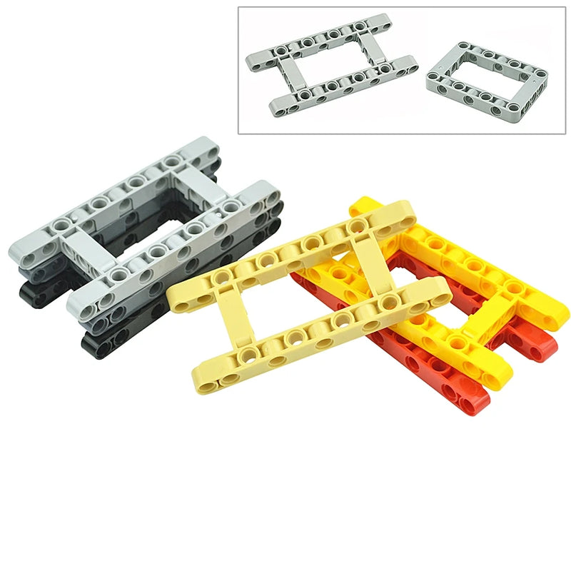 4Pcs MOC Technical Accessory Thick Building Blocks Liftarm Modified Frame Hole Arm 5x11 5x7 Open Center Beam 64178 64179 Bricks