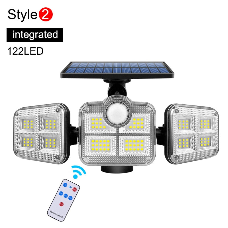 20w Super Bright Solar Lights 122/333led IP65 Waterproof Outdoor Indoor Solar Lamp With Adjustable Head Wide Lighting Angle