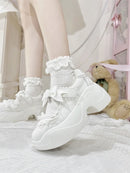 Spring Rilei Gururu Original Sweet Girl Single Shoes Shallow Mouth Spring/summer Lolita Girl Lace Bow Sports Shoes