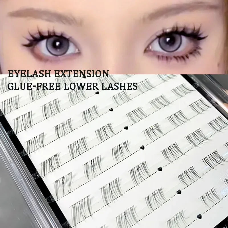 Self-adhesive Lower Lashes Glue-free Underlash Multiple Styles Single Tuft Eyelashes Natural Fox Under Eyelash Novice Eyelashes