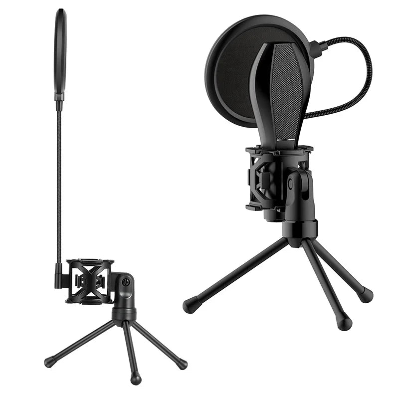 Professional Microphone Desktop Stand Recording Equipment Adjustable Shockproof Tripod Mount Table Microphone Holder