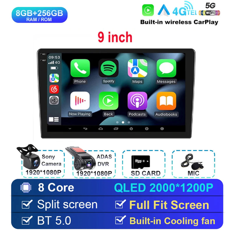 Android 14 For Univers Car Radio 2 Din Apple Carplay Automotive Multimedia Player GPS Android Auto IPS Screen RDS DSP Car Stereo