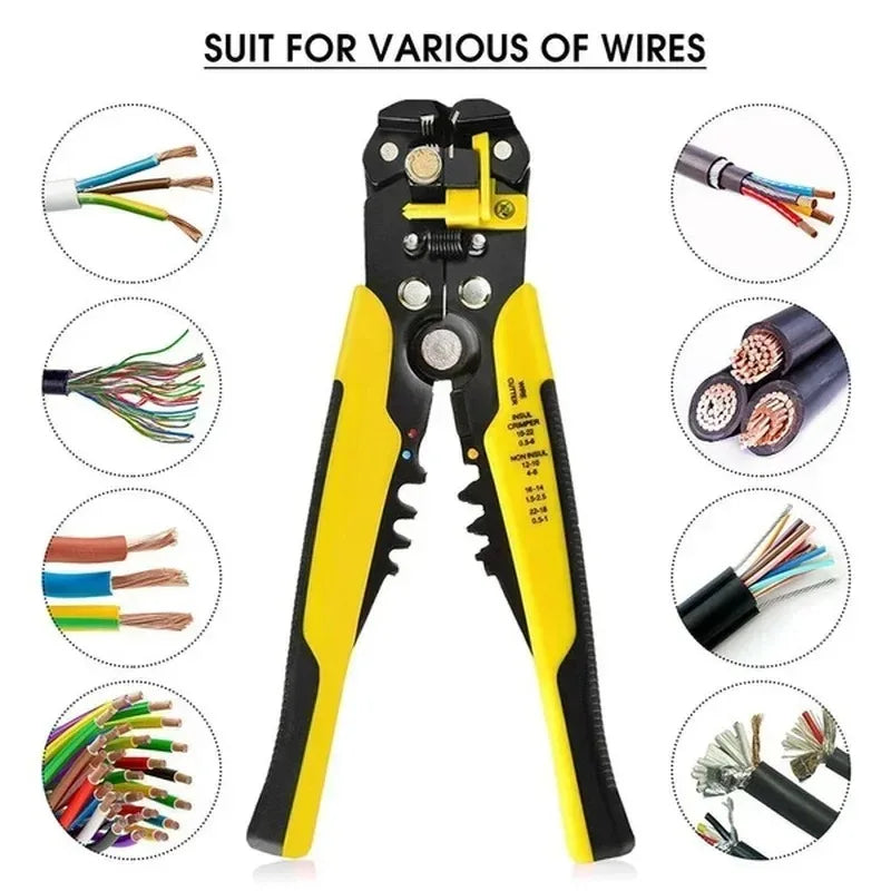 Crimper Cable Cutter Adjustable Automatic Wire Stripper Multifunctional Stripping Crimping Pliers Terminal Hand Tool