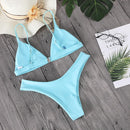 2021 Mini Bikini Set Micro Swimsuit Women Push Up Bikini Sexy Swimwear Halter Bandage Bathing Suit Solid Brazilian Biquini