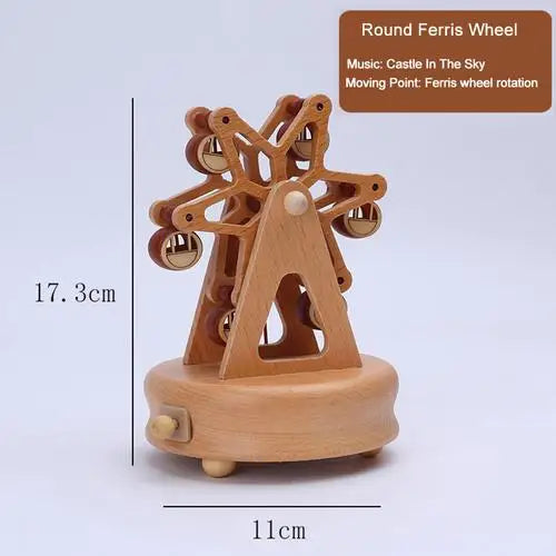 Elegant Wooden Music Box Castle Carousel Musical Box Birthday Christmas Gift For Girlfriend Boyfriend Music Sound Box Present