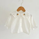 Children Clothes Suit Infant Baby Girls Clothing Set Long Sleeve Embroidered Shirt+Denim Jumpsuit Autumn Spring Clothes Suit