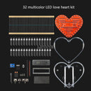 RGB Colorful Flowing Water Light Heart-shaped DIY Soldering Kit Love LED Circuit Board Welding School Welding DIY Practice Board