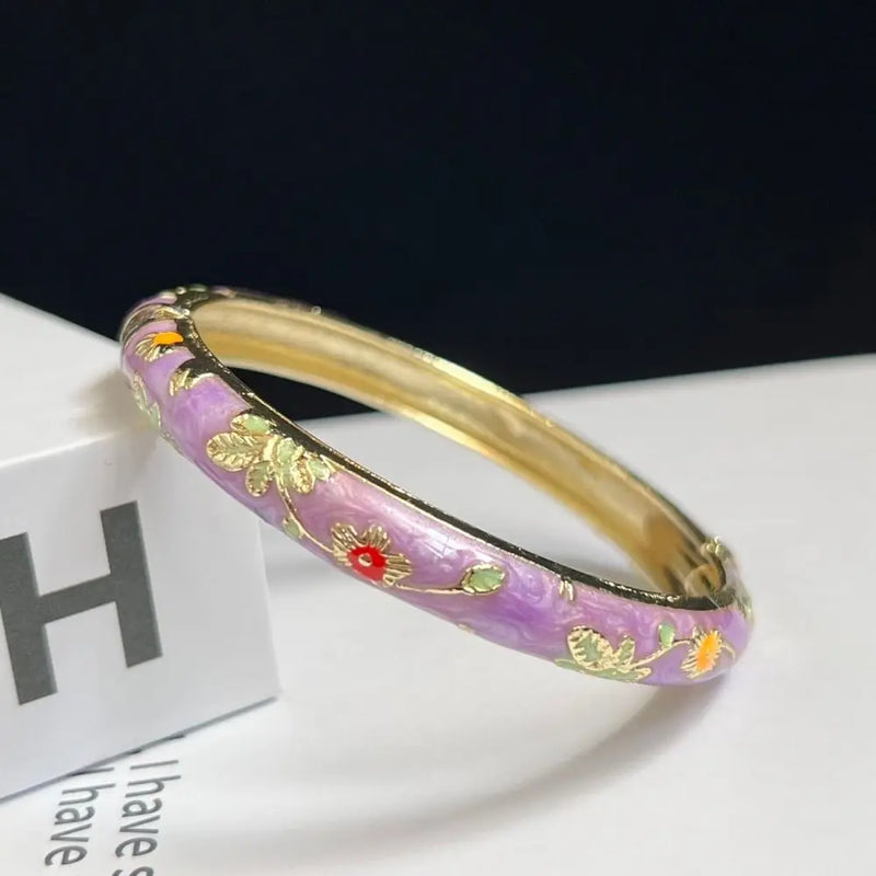 Beijing Cloisonne Bracelet Enamel Bracelet Fine Small Flower Ethnic Style Jewelry Handmade Scenic Spot Hot Girl Retro