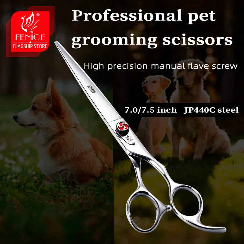 Fenice 7.0/7.5 inch Professional Dog Grooming Scissors JP440C Cutting Thinning Shears Pets Supplies for Pet Beauticians Groomers