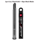 Fizz Metal Utility Knife Blade Paper Cutter Aluminum Alloy Pocket Knifes with Self-Locking Design Stationery Supplies