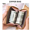 Women's Embroidered Love Zero Wallet with Zipper - Large Capacity Card Holder, Short Buckle Purse - Simple Fashion Accessory