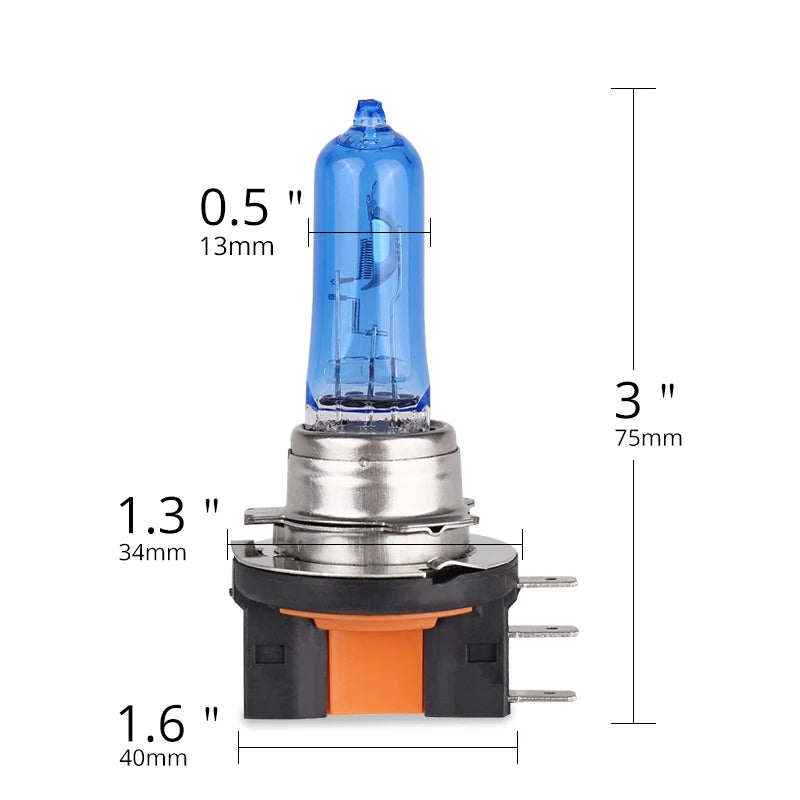 12V 55w H15 Halogen Bulb 6000k Super Bright White 5500-6000K Lamp H15 12v 15/55w Car Light Source Bulbs Light Bulbs On Cars