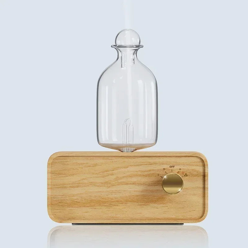Aromatherapy Diffuser Professional Wood and Glass Essential Oil Diffuser Nebulizer Nebulizing 2600mAh Scent Machine Waterless