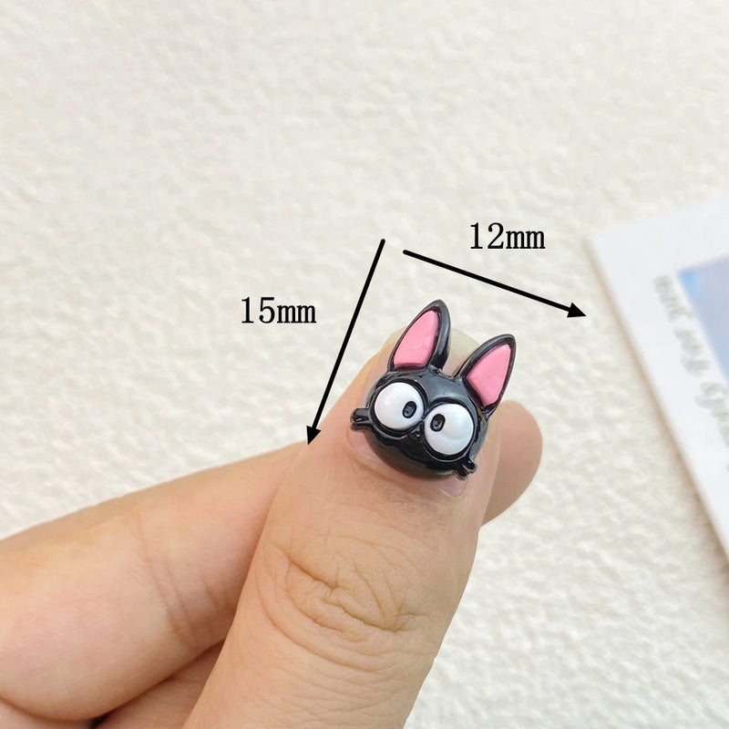 10/20Pcs New Cute Resin Cartoon Black Cat Flat Back Manicure Parts Embellishments For Hair Bows Accessories