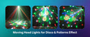 U'King 1/2/4Pcs 30W Mini Magic Ball Moving Head Lights With Remote Beam&Pattern GRWYC LED Stage Lights For Home Party Music Live