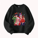 Christmas Kids Crew Neck Sweatshirt with Festive Cartoon Characters for Holiday Fun