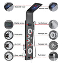 LED Light Shower System Bath Shower Column Black Rain Waterfall Shower Panel Bidet Faucet with Handshower Massage Jets Spout