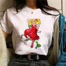 Candy Candy Kawaii T-shirt Casual Round Neck Short Sleeved Women's Fashionable Loose Short Sleeved Trendy Women's Clothing Tops