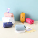 Leather Dog Poop Bag Holder Dog Waste Bag Dispenser with Metal Clip for Leash Belt Portable Leather Doggy Poop Bags Holder