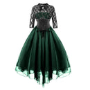 The Cogsworth | Lace-Up Corset Midi Dress