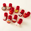 Kids Christmas Socks Children's Socks Girls Boys Non-slip Print Cotton Toddler Baby Socks Newborns Infant Short Socks Clothing
