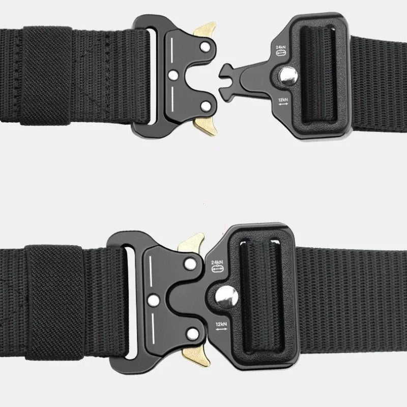 Men's Belt Metal Male Tactical Combat Belt Canvas Belts Big Size Outdoor Sport Nylon Belts Oversized