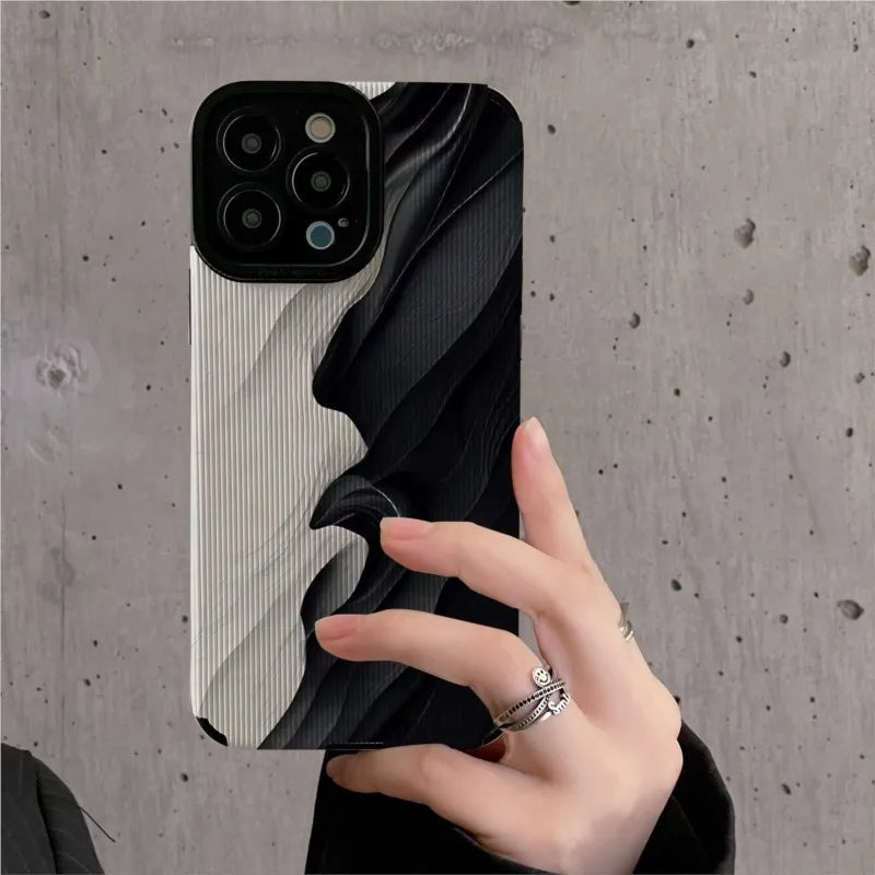 Fashion Sea Wave Camera Protection Silicone Soft Case For iphone 11 12 13 14 15 Pro X XR Xs Max 7 8 Plus SE 2020 Cover