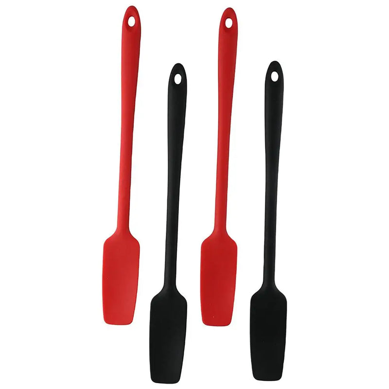 1pcs Long Handle Rubber Spatula Non-Stick Silicone Jar Spatula Stainless Steel Core Heat Resistant Silicone Scraper Baking