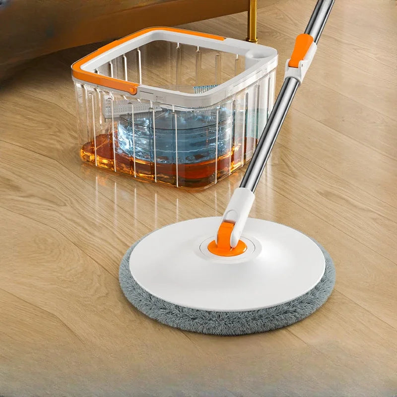 Lazy Household Clean Sewage Separation Hand Wash-Free Rotating Mopping Artifact with Barrel Mop Absorbent Flat Mop