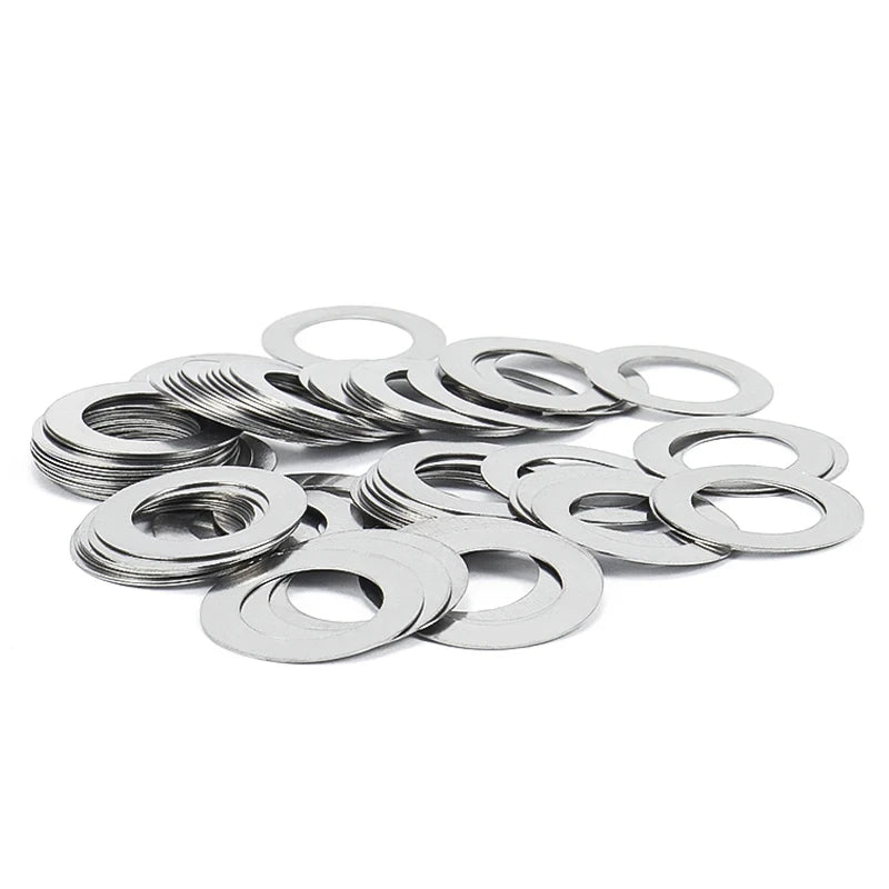 20pcs/lot M3 M4 M5 M6 M8 M10 M12 M14 304 Stainless Steel Ultra Thin Flat Washer Adjusting Shim Plain Gasket 0.1/ 0.2/ 0.3mm