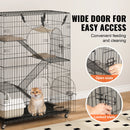 SucceBuy 4 Tier Large Cat Playpen 30lbs/Layer Cat Fence Cage Exercise Place Crate Metal Wire Kennel Indoor Rabbit House for Pet