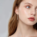 OXTAO 2.5mm Moissanite Dangle Earring Female Jewelry Real 925 Silver Long Chandelier Earrings Wedding Fine Gewelry Gift