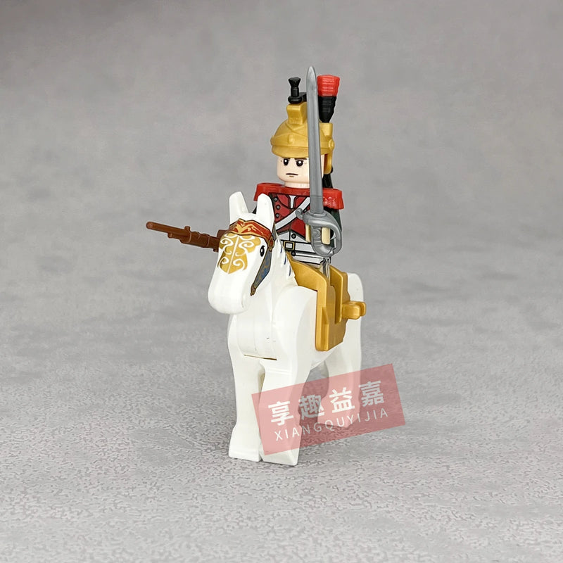 Medieval Napoleonic War French Dragoon British Soldiers Pirates Figures Army Scottish Fuisiler Building Blocks Weapons Brick Toy