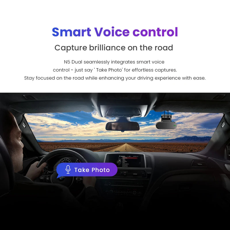 DDPAI Dash Cam N5 Dual Front and Rear 4K Ultra HD Resolution Dash Camera NightVIS ADAS GPS Auto record