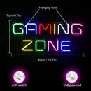 Gaming Zone Neon Led Sign for Wall Decor Game Neon Lights Signs with USB Powered for Game Room Bedroom Gifts Gamer (Multicolour)