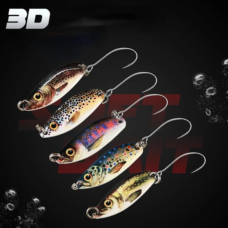 Ultralight Freshwater Brass Metal Bait Trout Pike Bass Lake Spinning Hard Bait 3g 5g Metal Spinner Lure Fishing Carp Fishing