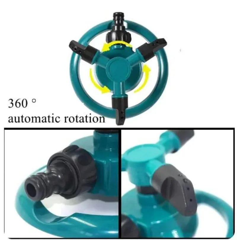 Automatic Sprinkler 360 Degree Automatic Rotating Water Spray Sprinkler Nozzle Garden Lawn Garden Watering Irrigation Supplies