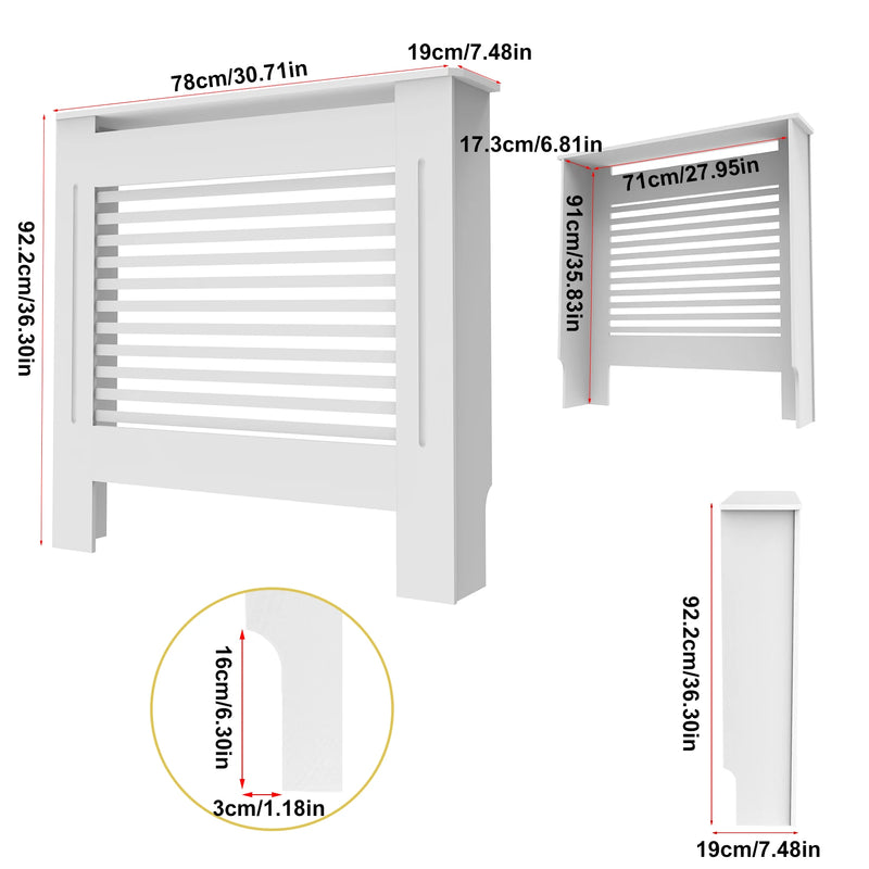 Wood Radiator Cover Modern Tall Radiator Shelf Large Heater Covers Horizontal Slats