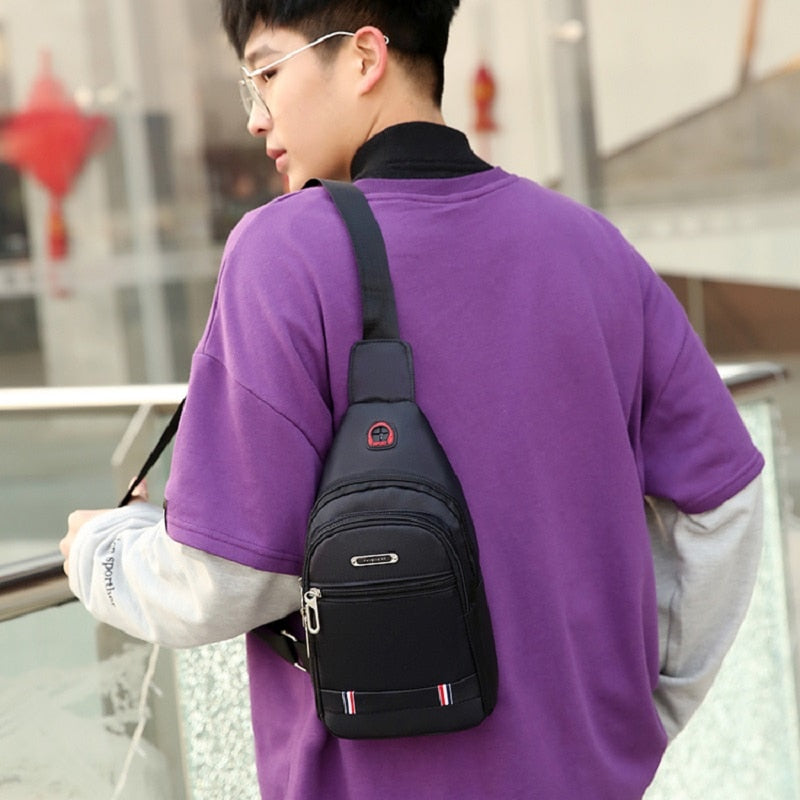 Xierya Men Messenger Bags Canvas Shoulder Bag Mens Simple Waterproof Crossbody Bag Travel Mini Satchel Bag for Man Waist Packet