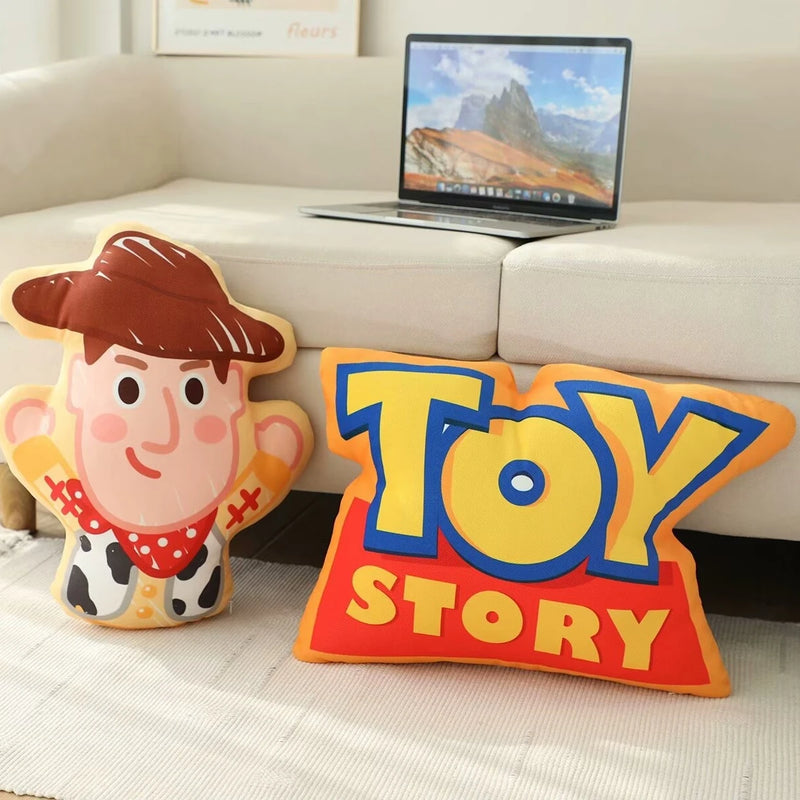 Cute Toy Story Plush Toy Woody Buzz Lightyear Alien Plushies Cartoon Double Sided Printed Pillow Back Cushion Gifts Girl