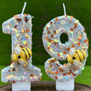 3D Number Cake Decorating Candles Glitter Bees Digital Candles Cake Topper Birthday Party Party Cake Decoration