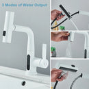 Digital Display Bathroom Basin Faucet Pull Out 3 Ways Nozzle Rainfall Stream Sprayer Crane Lifting Hot Cold Water Mixer Tap