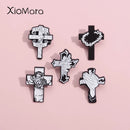 Crown Of Thorns Enamel Pin Custom Jesus Cross Religious Belief Brooches Lapel Badges Christianity Easter Jewelry Gift For Friend