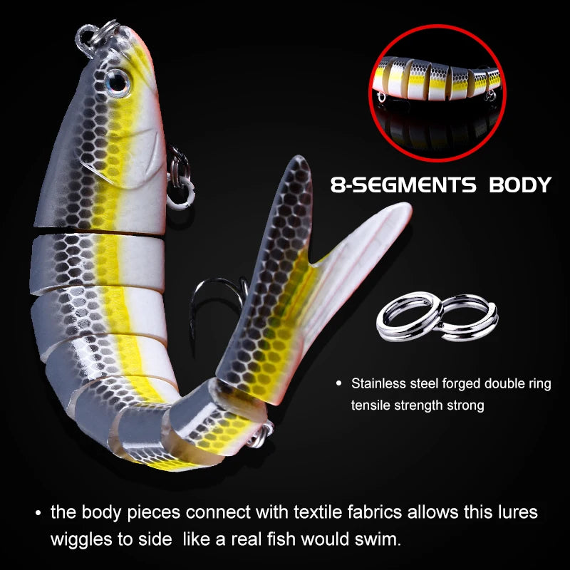 13.7cm 27g Sinking Wobblers 8 Segments Fishing Lures Multi Jointed Swimbait Hard Bait Fishing Tackle For Bass Isca Crankbait