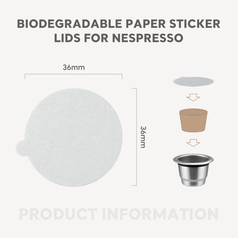 Nespresso stainless steel filter with foil cover Espresso coffee box disposable paper self-adhesive sealing film Icafilas