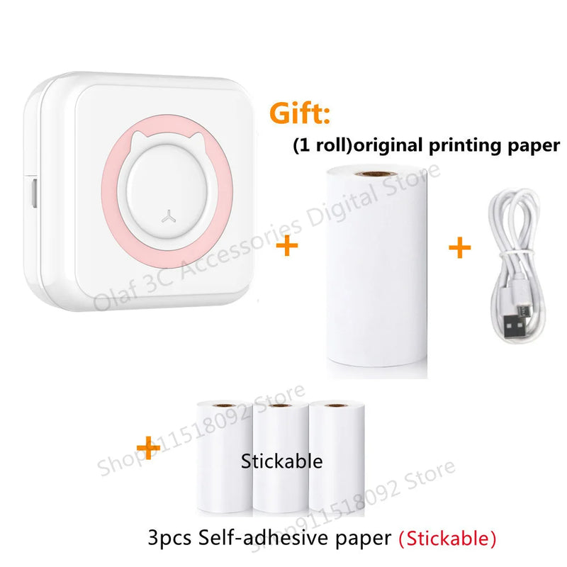 NEW Mini Portable Printer Thermal Adhesive Label Printers Photo Sticker Impresora Portátil Inkless Print For Mobile IOS Android