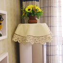 Luxury round satin rose flower Embroidered table cover cloth kitchen Christmas coffee tea tablecloth wedding party home decor