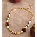 Yhpup 2026 New Arrivals Wood Bead Chain Handmade Necklace Waterproof Stainless Steel Fashion Statement Jewelry Gift